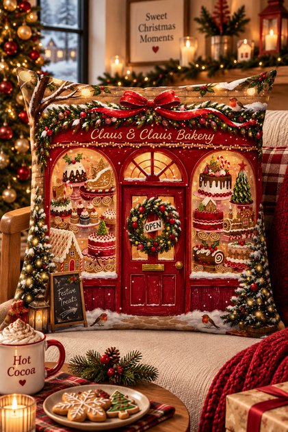 Christmas Çift Tarafı Baskılı Kırlent Kılıfı 6ECHD12