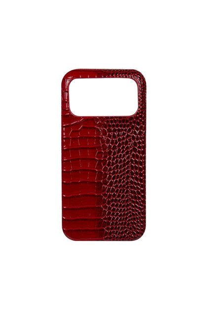 Mirrored Burgundy Leather Phone Case Set Dk542 iPhone 18 Promax