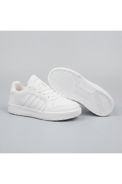 (Lambırland) Thermo Non-Slip Sole Skin Daily Unisex Sneaker Shoes White