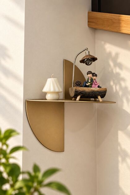 ESKİTME EGZOTİK RAF || METAL || Duvar Rafı – Dekoratif Half Moon Shelf – Modern Çelik Raf Duvar Dekorasyon Salon Dekorasyın Metal Raf Antre Hol Mutfak Yatak Odası Modern Raf || DUVAR MONTAJLI ||