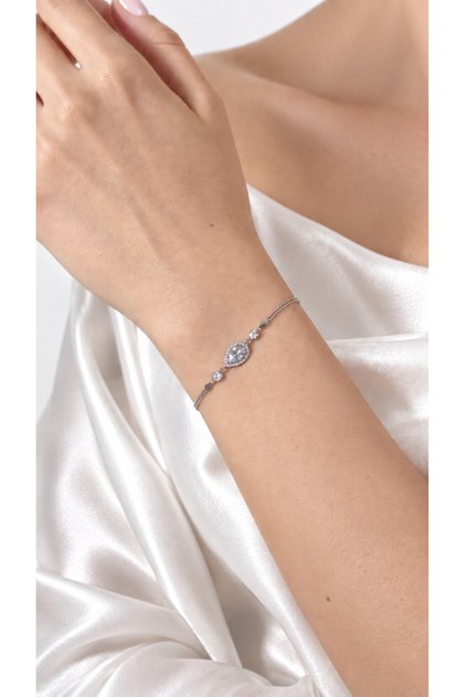925 Ayar Gümüş Damla Model Bileklik Özel Tasarım Zarif Işıltılı Şık Ayarlanabilir Kadın Bileklik Özel Hediye Kutulu 20 Cm Ayarlanabilir Zincirli Hediyelik Özel Gün Hediyesi 💎✨