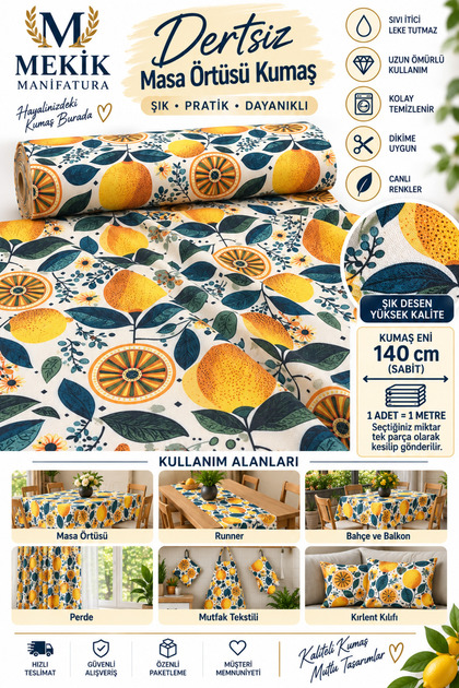 Table Cloth Table Cover Fabric (Stain-Proof Without Threads)