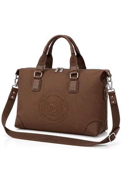 Women's 6011 Brown Hand and Shoulder Bag with Zipper, Large Size Sports Model Daily Bag