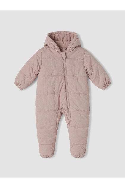 Pink Hooded Baby Girl Astronaut Coat with Booties