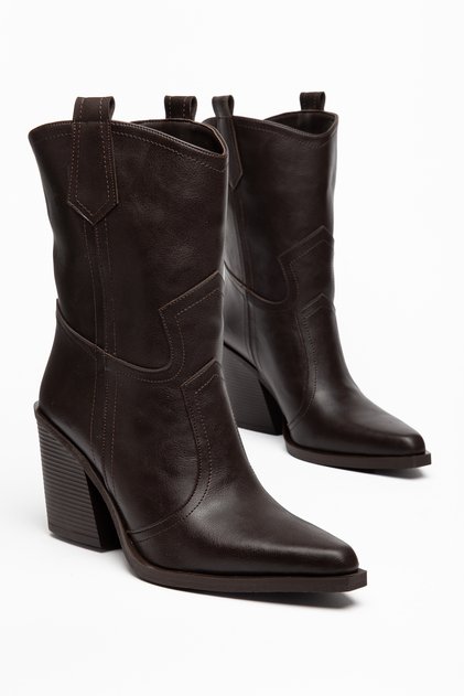 Women's Cowboy Boots - Pointed Toe Thick Heel