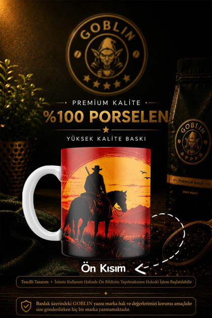 Red Dead Redemption 2 RDR2 Baskılı Porselen Kupa Bardak - Hediyelik Oyuncu Gamer Kahve Kupası