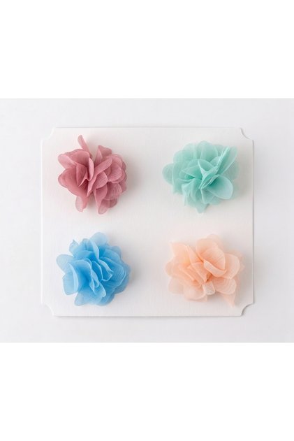 Hairless Baby Hair Clips - 4 Pieces Frida Model Flower