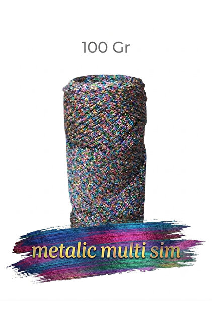 Metalic Cotton Multi Glitter Thread Hand Knitting Supla Yarn 100 Gr