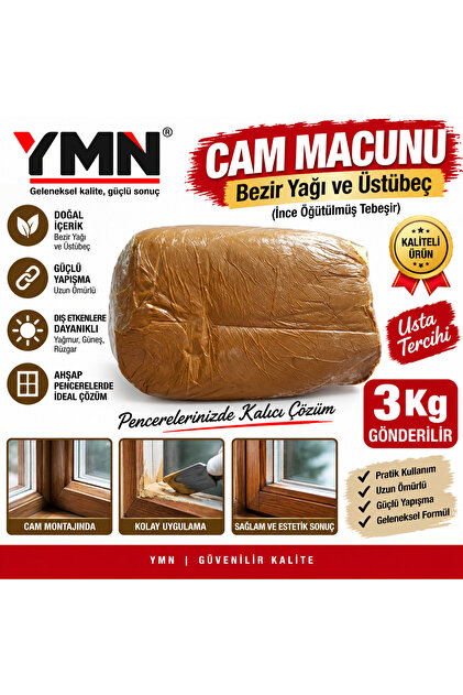 Cam Macunu Pencere Kapı Kenarı Macunu Dolgu Macunu 3 Kg Gönderilir