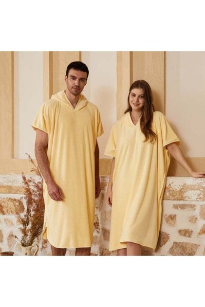 Plain Cappa Bathrobe, Snap Button Sides, Lemon