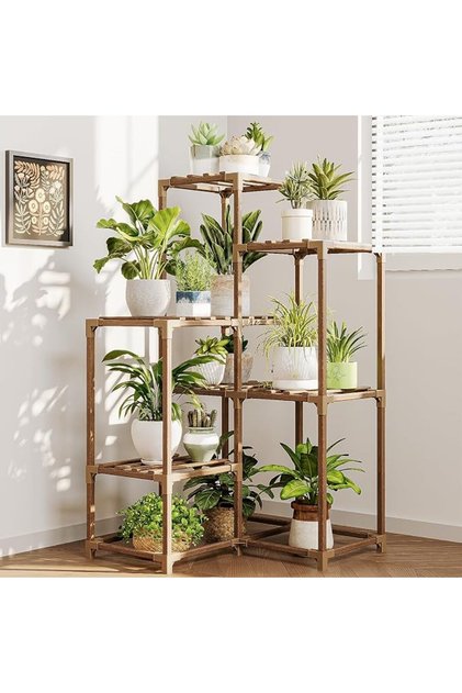 Indoor Outdoor Plant Stand Shelf Corner Table 7 Pots Holder for Living Room Multiple Plants