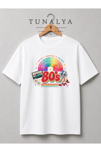 Tunalya Retro Vintage 80S 90S Nostalgia Design Premium Printed Unisex Cotton T-Shirt