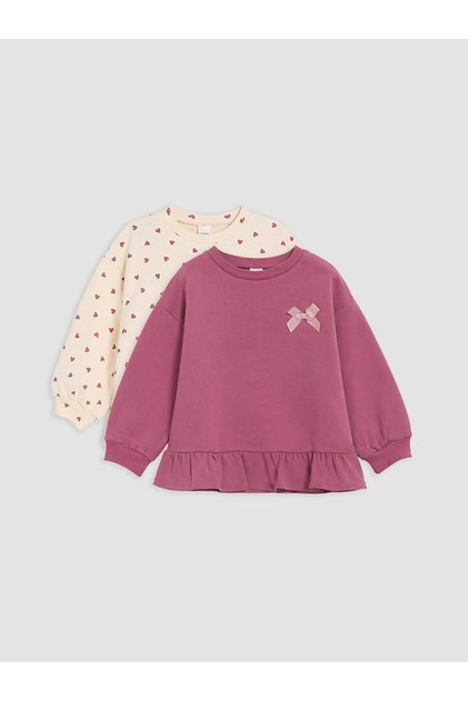 Two Mt Shop Quality Ecru 2 Thread Printed Standard & Regular Girls' Sweatshirt