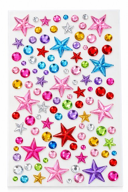 Rhinestone Bedazzling YILDIZ FİGÜR Hobi Parlak Taşlı Kendinden Yapışkanlı Saç,Tırnak,Yüz,Vücut,Kişisel Eşya Aksesuar Süs Sticker Seti 3D Simli Taşlar