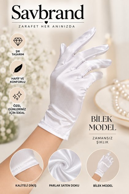 Satin Gloves Long Stylish Elegant Design Special Occasion and Event Accessory