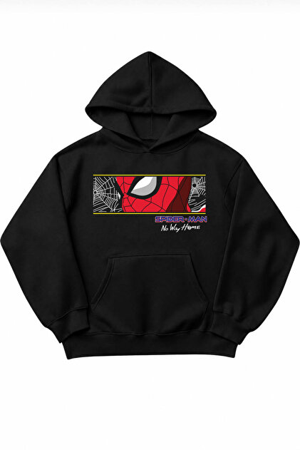 Spider Man No Way Home Printed Oversize Hoodie Hooded Sweatshirt
