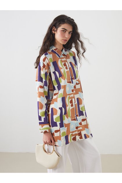 Patterned Women's Shirt Tunic