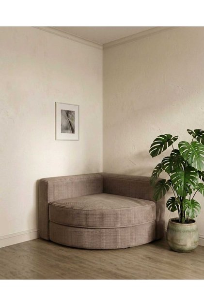 Nestime® 100x100 cm Modüler Köşe Koltuğu | Orijinal Sünger | Fitilli Kadife | Köşe Alanlar İçin Modern Tasarım