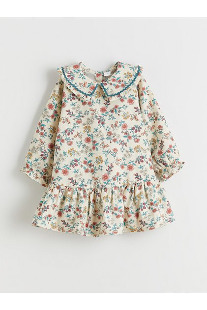 Peter Pan Collar Floral Girls Dress