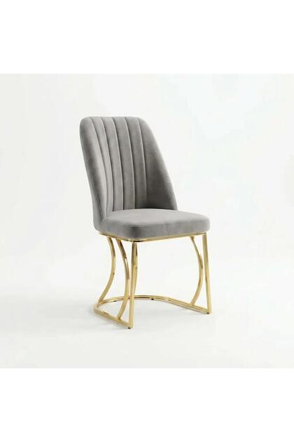 Scaun Lux Malaga, Crem, pentru sufragerie, bucătărie, tapițat cu material textil, picioare din metal auriu, Ho Re Ca