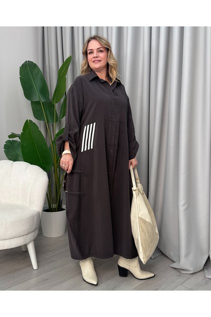 Adele Salaş Elbise Kahverengi