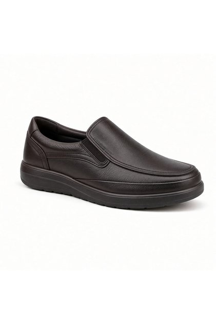 Forex Anatomic Genuine Leather Laceless Elastic Moc-Toe Anatomical Eva Sole Casual Men's Shoes