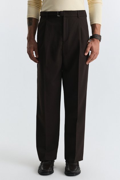 Belted Pleated Trousers