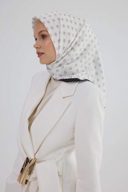 Sura Silk Scarf 53005 Black White