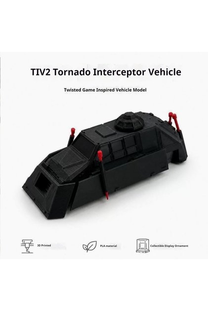 نموذج مركبة إيقاف إعصار التورنادو Immobile Storm Chasers Tiv2 بعجلات متحركة وطلاء ملون قابل للتجميع