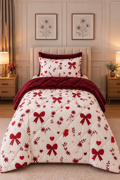 Prime | Double-Sided Single Wellsoft Quilt Set | 155 X 215 cm | Quilt | Pillowcase | Home Textiles