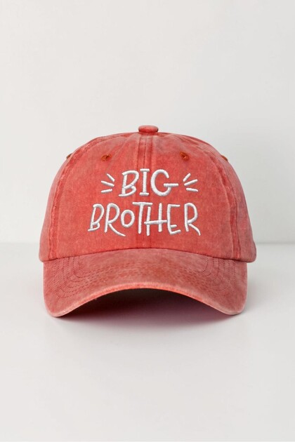 Orange Big Brother Embroidered Washable Vintage Men's Hat Ages 8+