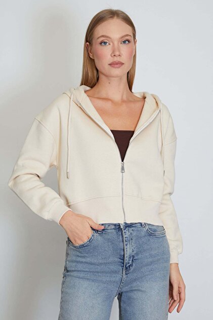 3 Thread Basic Zipper Hooded Sweatshirt
