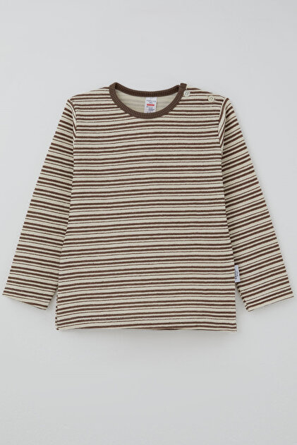 Baby Boy Long Sleeve T-Shirt with Patches and Stripes, 9 Months - 3 Years, Mixed Colors
