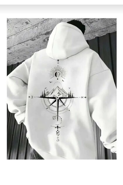 Men's Printed Oversize Sweatshirt – High-Quality Fabric Hooded Hoodie