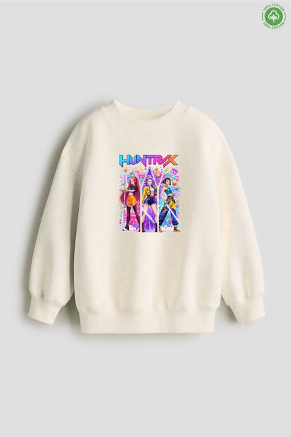 K-Pop Demon Hunters (Huntrix) Design Printed Unisex Kids Sweatshirt 4-14 Years