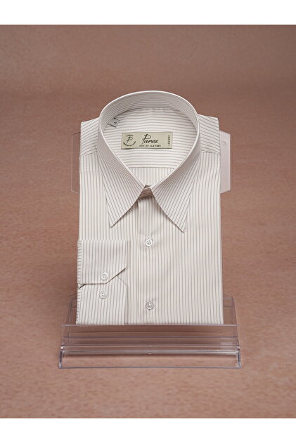 İtalyan Stil Slim Fit Çizgili Sivri Yaka Gömlek