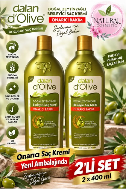 Hair Conditioner Olive Oil Repairing Care 400 ml Set of 2 (in New Packaging)