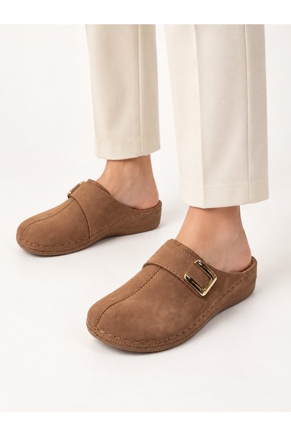 Women's Suede Accessories, Closed Front, Comfort Sole, Mother-Style Closed Slippers