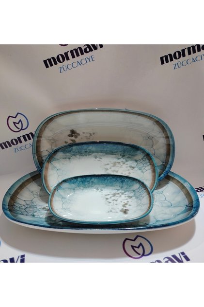 Porcelain Marble 4-Piece Set (29,24,19,15 cm) Salad, Serving, Boat Plate