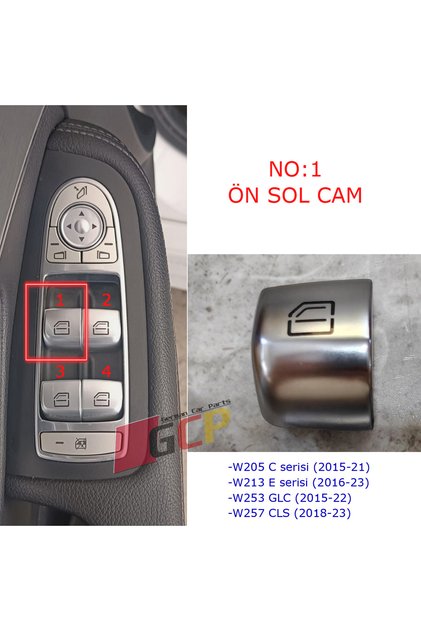W205 Window Button Head Front Left - W213 Driver Window Control Button