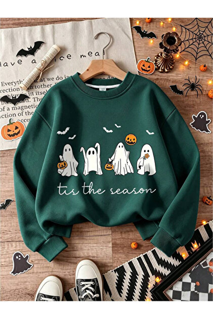 Women's Halloween Ghosts Crew Neck Sweatshirt