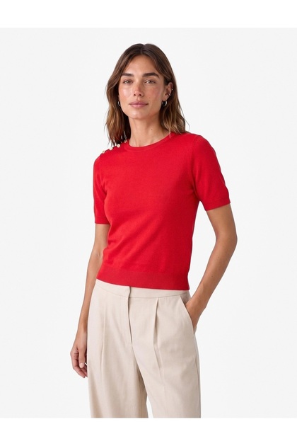 Women's Knitwear T-Shirt 7Wak90579Ht Red