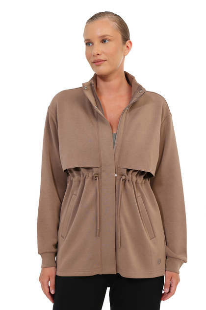 Zippered Sweatshirt Women's Light Brown Wl 18Art