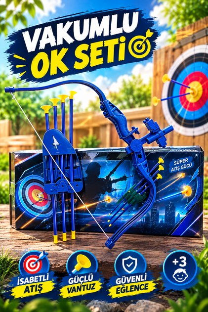 Vakumlu Ok Yay Seti Ok Atma Oyuncağı