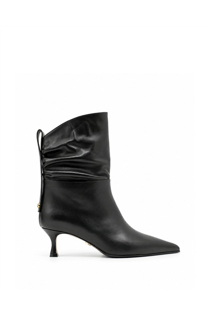 Hakiki Deri Sivri Burun Bot 053 SIYAH (Black)