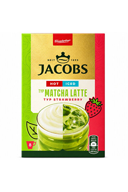 Băutură instant Matcha Latte cu căpșuni, pliculețe, 8 x 14,5 g