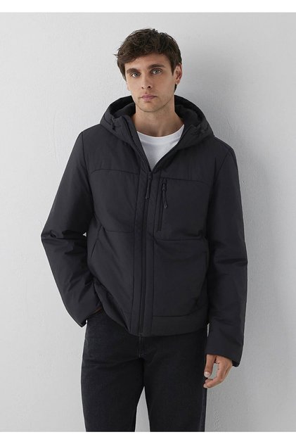 Hooded jacket jet black