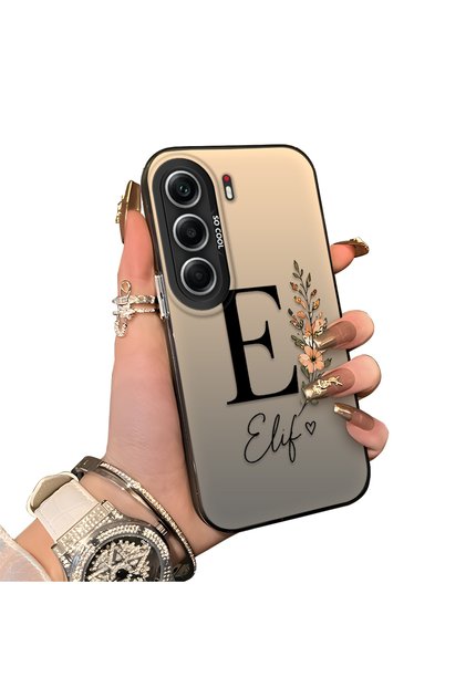 Tecno Camon 40 Compatible Silicone Edge Hard Back Case Letter E Patterned Couple Phone Case