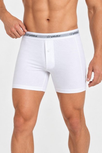 110 Men's Premium Cotton Lycra Flexible Comfortable White Long Boxers