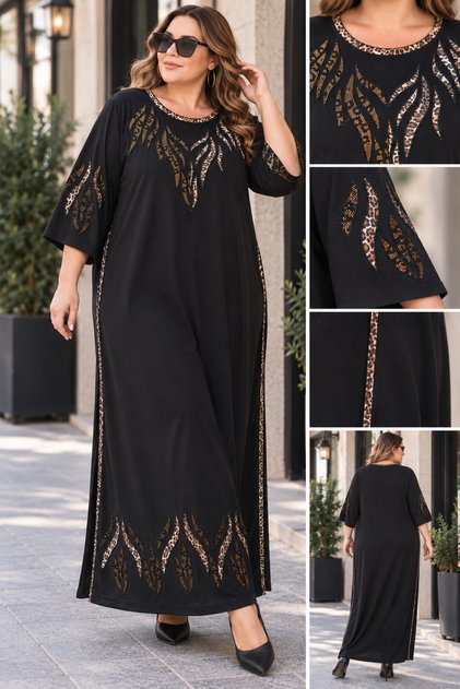 Leopard Stone Patterned Dress Plus Size